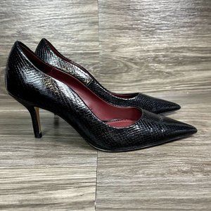 Zara Black Snakeskin Heels